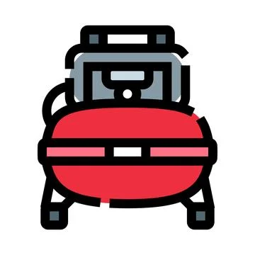 Air compressor icon representing industrial equipment and power Stock Illustration