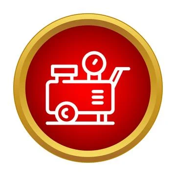 Air compressor icon showing industrial tool equipment Stock Illustration