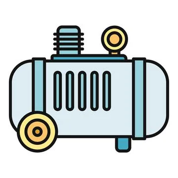 Air compressor icon showing pneumatic industrial equipment Illustrazione stock