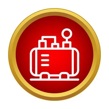Air compressor icon vector illustration on red circle Illustrazione stock