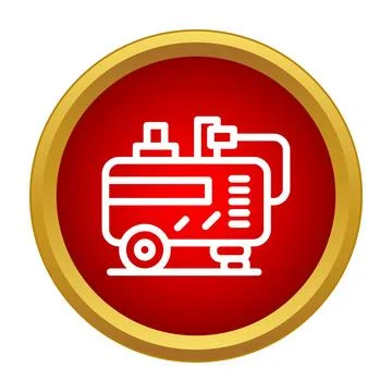 Air compressor line icon in red circle 스톡 일러스트