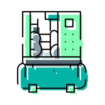 Air compressor line icon vector illustration concept Stock Illustration