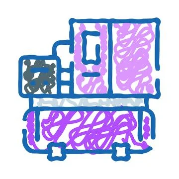 Air compressor machine doodle icon illustration concept Ilustração Stock