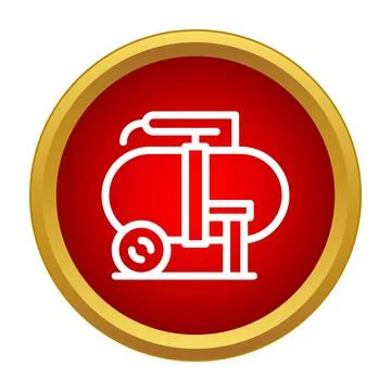 Air compressor machine icon with pneumatic equipment Illustrazione stock