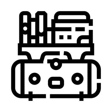 Air compressor machine icon representing industrial equipment Ilustração Stock