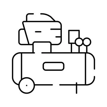 Air compressor machine industrial power tool icon Ilustração Stock