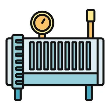 Air compressor machine with pressure gauge icon Stock Illustration