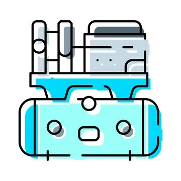 Air compressor machine providing pneumatic industrial power Stock Illustration
