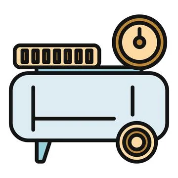 Air compressor machine providing pressurized air concept Stock Illustration