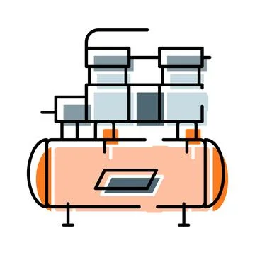 Air compressor machine tool icon working Ilustração Stock