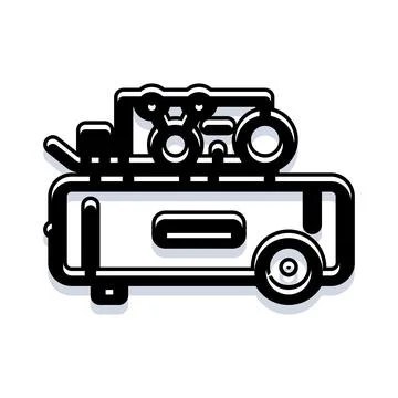 Air compressor machine tool industrial equipment illustration Stock Illustration
