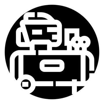 Air compressor machine tool industrial equipment glyph Ilustração Stock