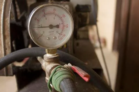 Air compressor meter Stock Photos