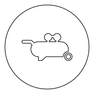 Air compressor pneumatic icon in circle round black color vector illustrati.. Stock Illustration