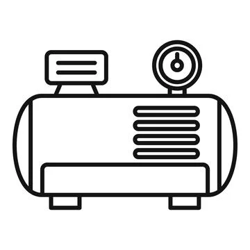 Air compressor pneumatic icon, outline style Illustrazione stock