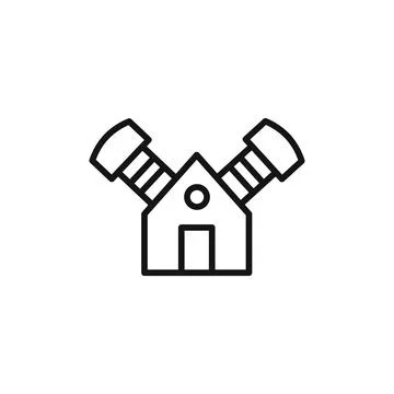 Air compressor pump logo sign vector outline Stock Illustration