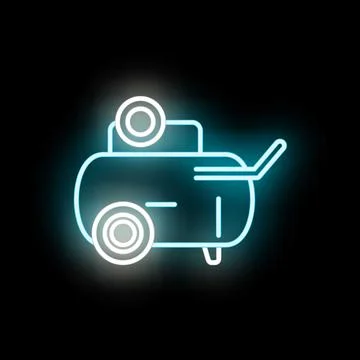 Air compressor tool glowing neon line icon Stock Illustration