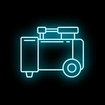 Air compressor tool glowing neon electric icon Stock Illustration
