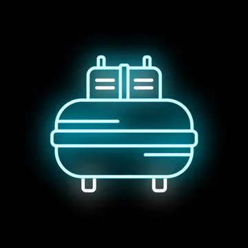 Air compressor tool glowing neon line icon Stock Illustration
