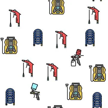 Air Compressor Tool Vector Seamless Pattern Illustrazione stock