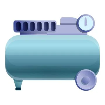 Air compressor unit icon, cartoon style Stock Illustration