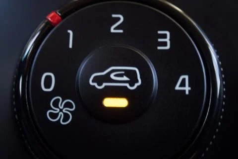 Air condition button inside a car 库存照片
