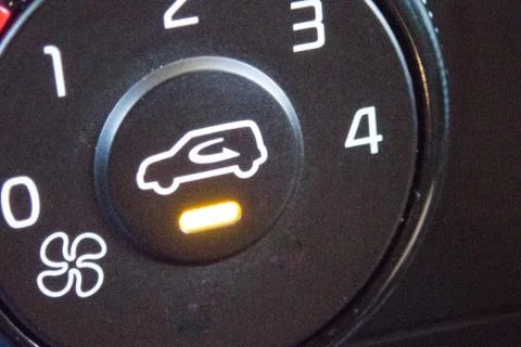 Air condition button inside a car. Crop fragment. Stock Photos