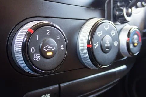 Air condition button inside a car Stock Photos