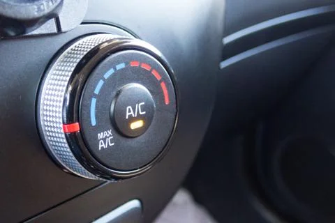 Air condition button inside a car. Crop fragment. Photos