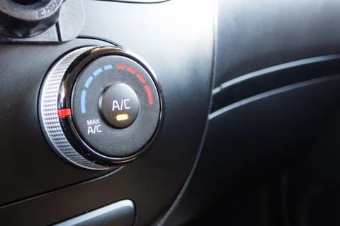Air condition button inside a car. Crop fragment. 库存照片