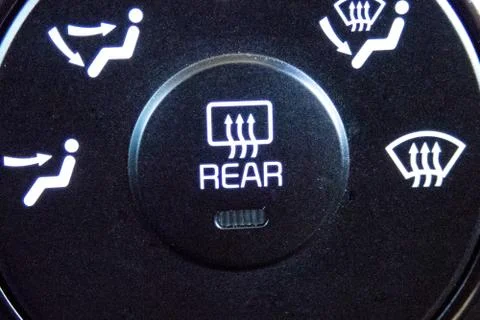 Air condition button inside a car 스톡 사진