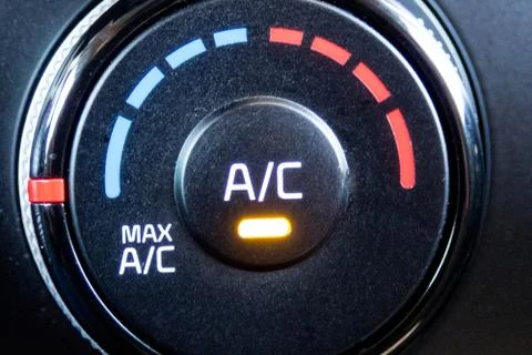 Air condition button inside a car 스톡 사진