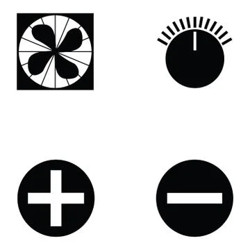 Air condition icon set Stock Illustration