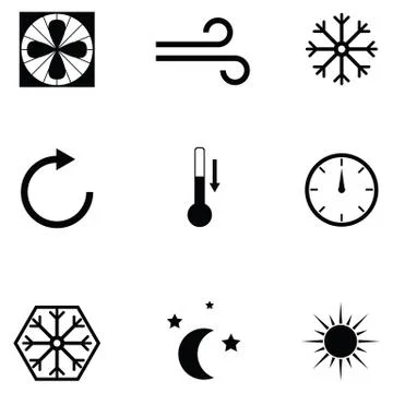 Air condition icon set Stock Illustration