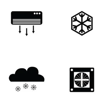 Air condition icon set Stock Illustration