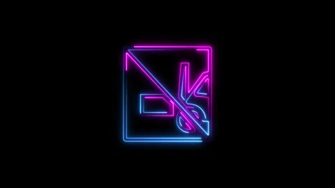 Air conditioner and man icon neon line animation. do not turn around carryi.. Stock Footage 293483363
