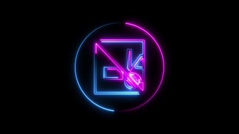 Air conditioner and man icon neon line animation. do not turn around carryi.. Stock Footage 293483371