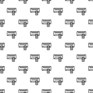 Air conditioner and remote control seamless pattern background Illustrazione stock