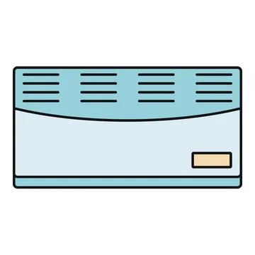 Air conditioner blowing out cool refreshing air Illustrazione stock