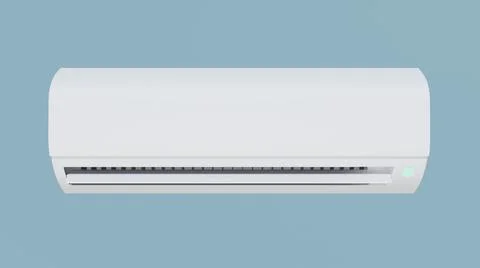 Air conditioner on a blue background 3d Stock Illustration