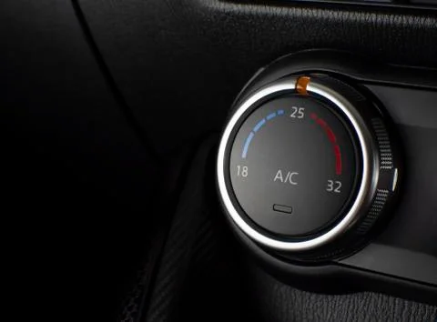 Air conditioner button for temperature climate adjustment. 스톡 사진