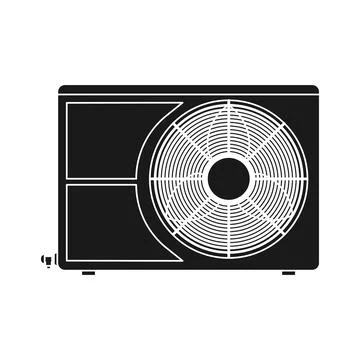 Air conditioner climate vector icon solid black. Symbol temperature illustrat Illustration