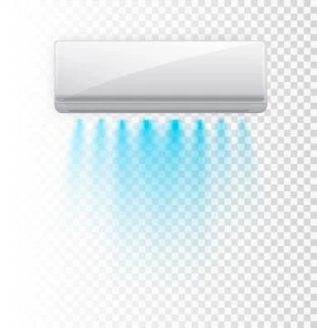 Air conditioner with cold wind waves, conditioning electronic modern appliance Stock Illustration