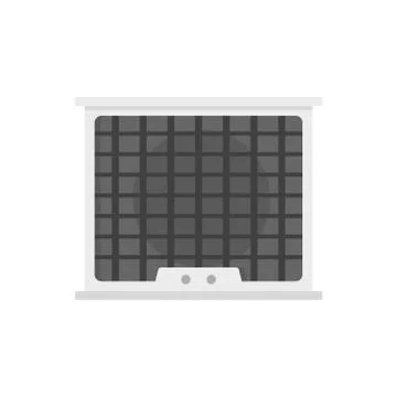 Air conditioner compressor icon, flat style 스톡 일러스트