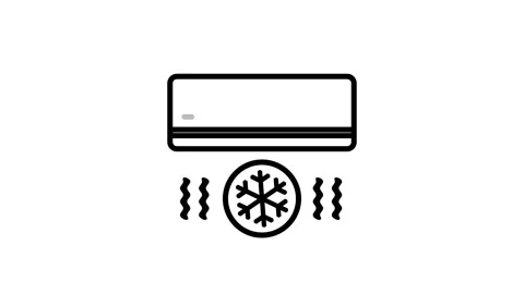 Air Conditioner Cooling Icon Stock Footage 340305655