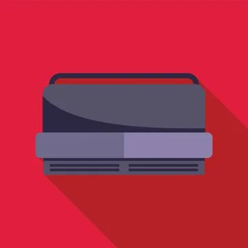 Air conditioner cooling system blowing cold air on red background Illustrazione stock