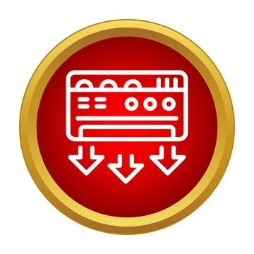 Air conditioner cooling system delivering fresh air icon Stock Illustration