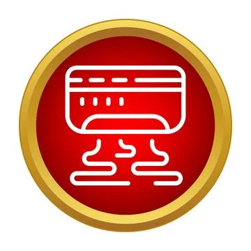 Air conditioner cooling system icon in red circle Ilustración de archivo