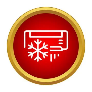 Air conditioner cooling system with snowflake icon Illustrazione stock