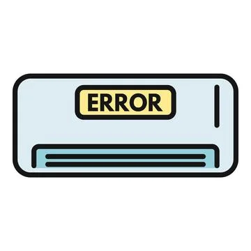 Air conditioner displaying error message icon Stock Illustration